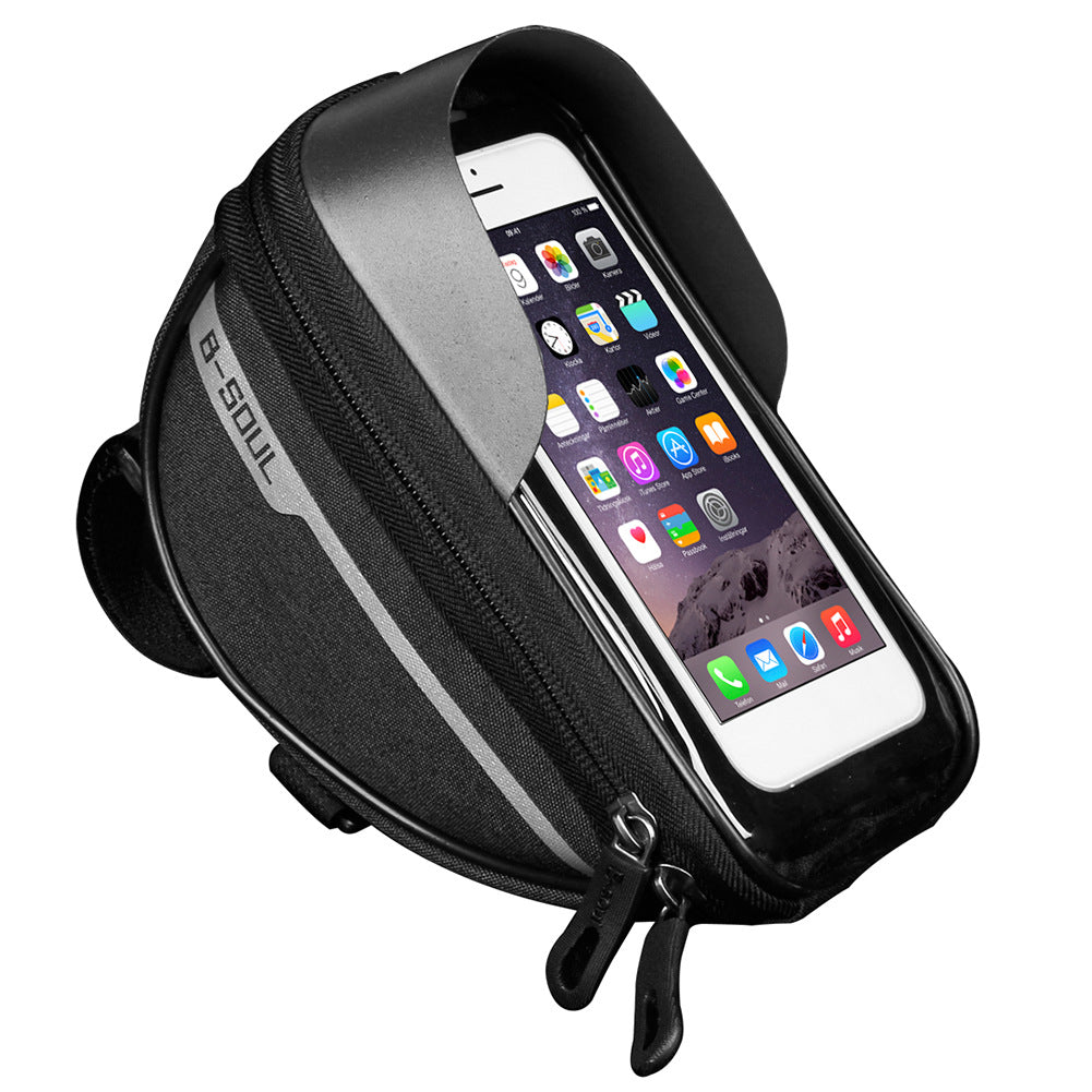 Waterproof Bicycle Phone Holder Bag with Sunshade & Touch Screen – Front Frame Mount Cycling Pouch