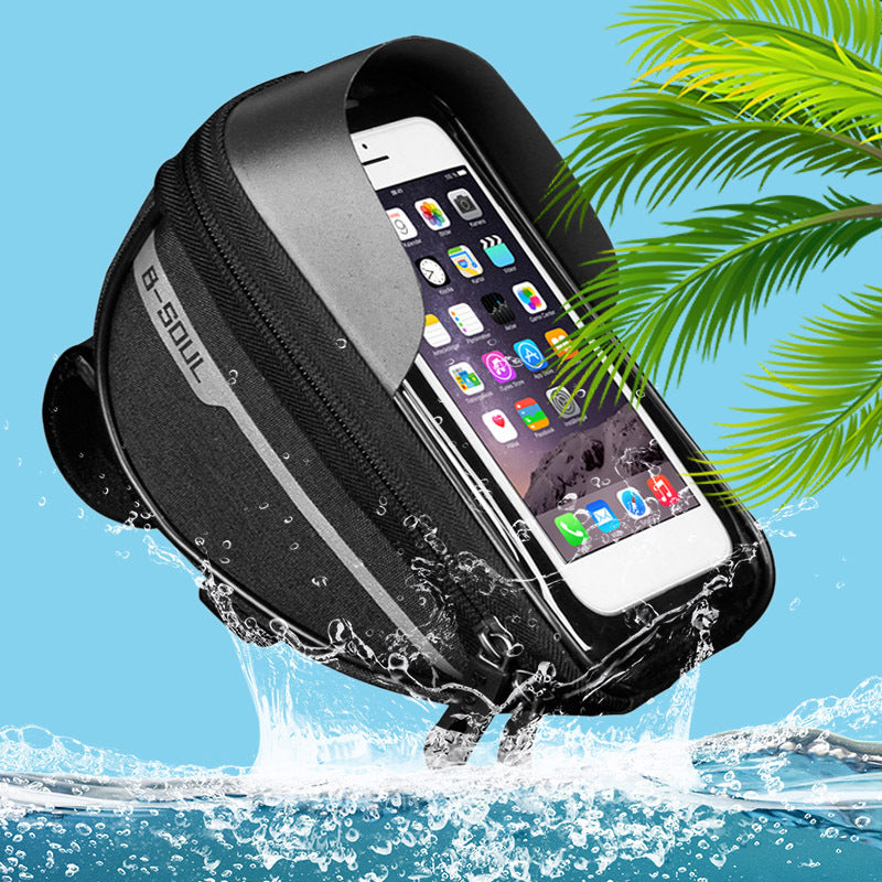 Waterproof Bicycle Phone Holder Bag with Sunshade & Touch Screen – Front Frame Mount Cycling Pouch