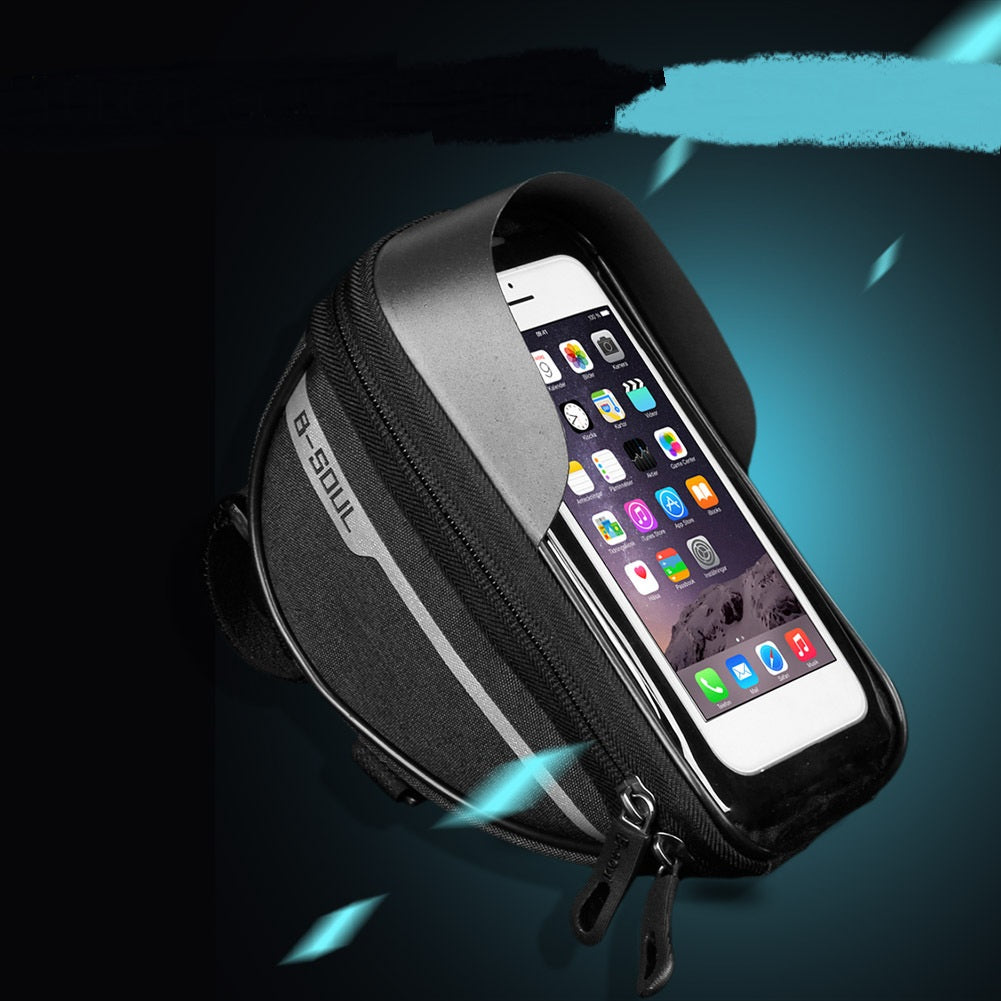 Waterproof Bicycle Phone Holder Bag with Sunshade & Touch Screen – Front Frame Mount Cycling Pouch