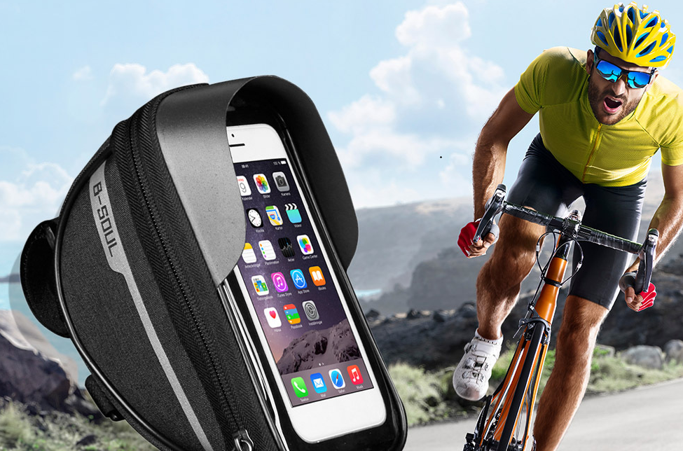 Waterproof Bicycle Phone Holder Bag with Sunshade & Touch Screen – Front Frame Mount Cycling Pouch