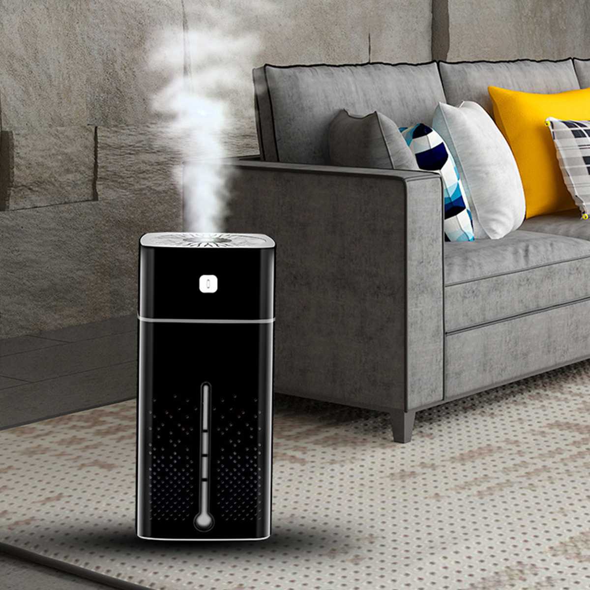 2-in-1 Air Purifier & Ultrasonic Humidifier with LED Night Light – Quiet, USB Powered, 1000ml