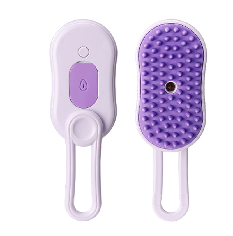 3-in-1 Electric Steam Pet Brush for Cats & Dogs – USB Rechargeable Grooming, Massage & Hair Removal Comb