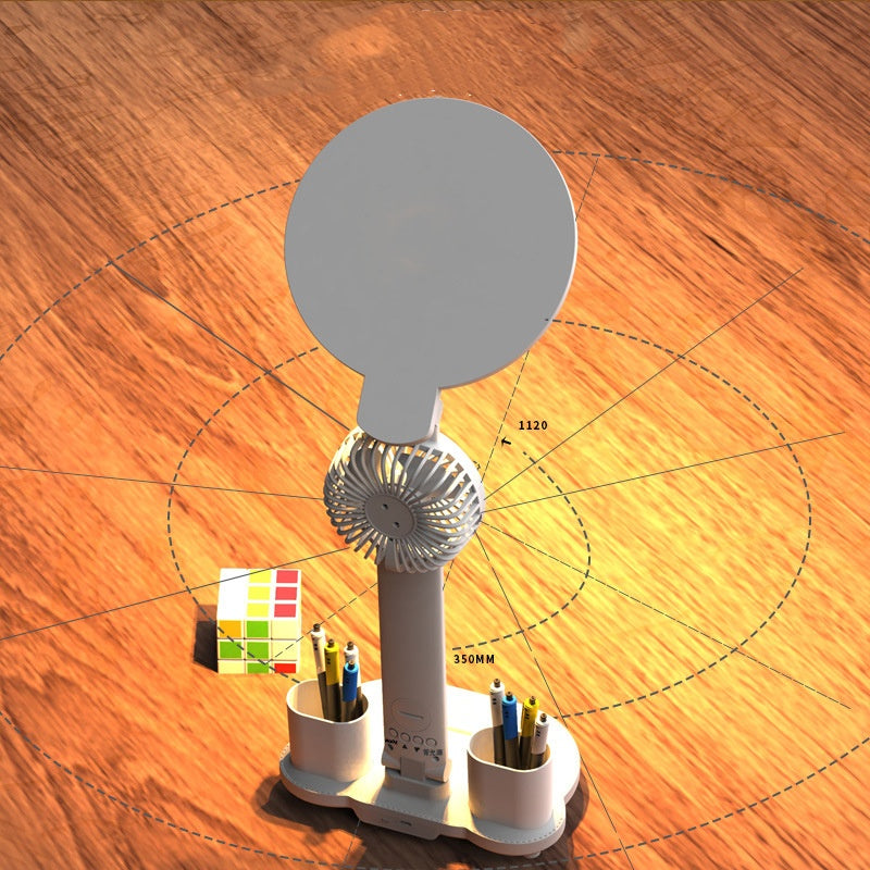 LED Desk Lamp with Digital Clock & Fan – USB Rechargeable, Dimmable Eye-Care Table Lamp, Foldable Reading & Night Light