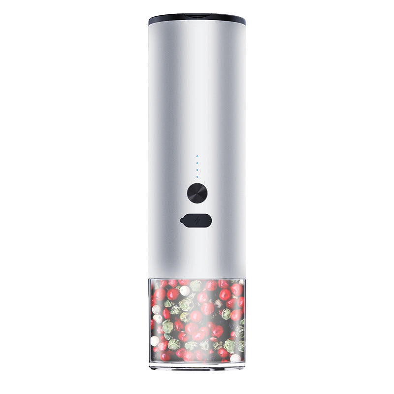 Rechargeable Electric Salt & Pepper Grinder Set with LED Light – One-Handed Automatic Spice Mill, Stainless Steel, USB Powered